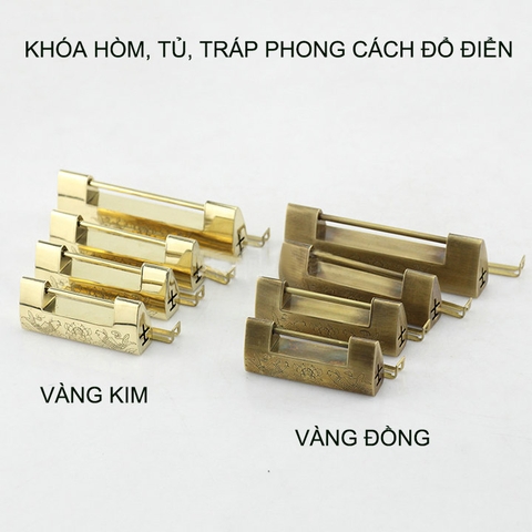 Khóa hòm tủ tráp phong cách cổ điển, bằng hợp kim