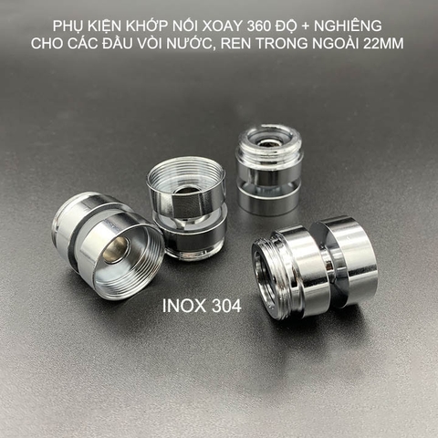 Phụ kiện khớp nối xoay 360 độ và nghiêng đa năng cho các vòi nước, bằng inox 304