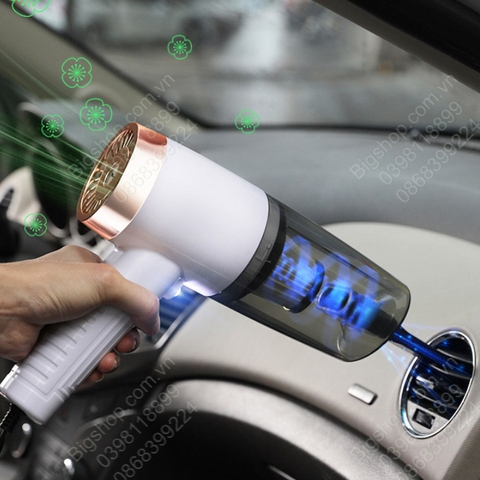 Máy hút bụi ô tô 12V-120W nhiều đầu hút, loại dùng dây điện hoặc pin sạc tùy chọn