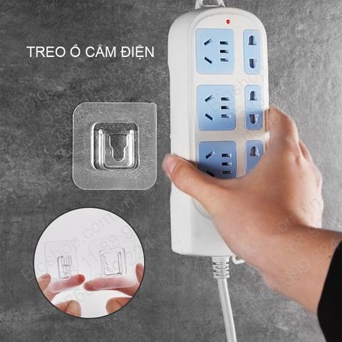 Miếng móc dán treo đồ gắn tường đa năng tiện dụng, đỡ ổ cắm điện, cục phát wifi, tranh ảnh không cần khoan