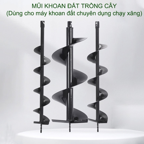 01 Mũi khoan đất trồng cây, loại đường kính 10-15cm, dài 80cm, xoắn đơn, dùng cho máy khoan chuyên dụng