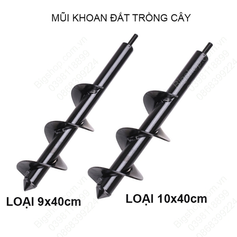 Mũi khoan đất trồng cây, loại đường kính 9-10cm, độ dài 40-60cm