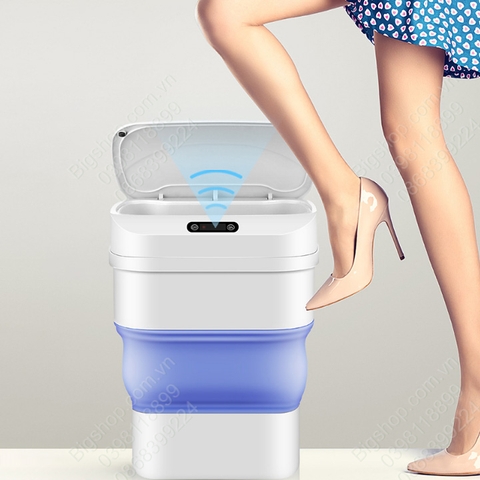 Thùng rác cảm biến thông minh gấp gọn, tự động đóng mở nắp, dung tích từ 8-17.5 lít