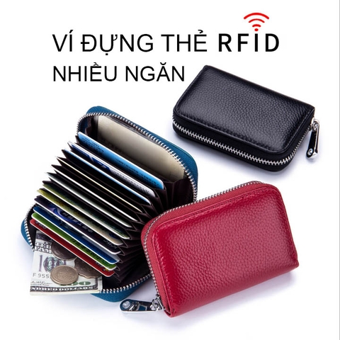Ví đựng thẻ nhiều ngăn CL7129 bằng da bò thật