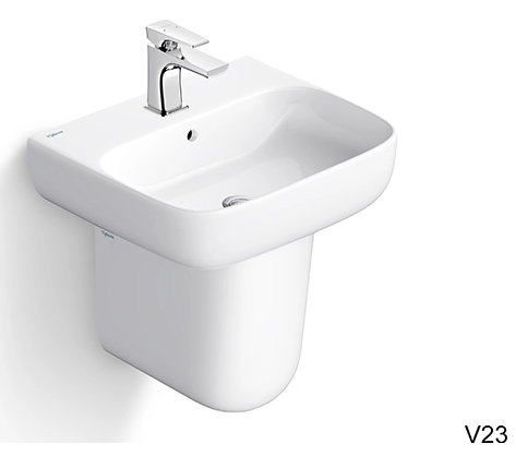 Chậu rửa treo tường Mekong V23 + Chân chậu VI5