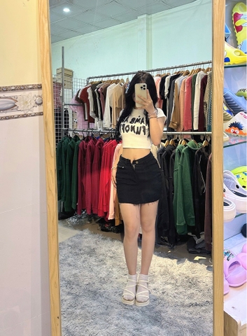 Chân váy jeans rách