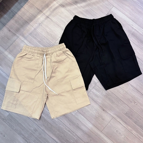 Quần short kaki trơn túi hộp