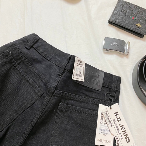 Short jean nam trơn - Đen