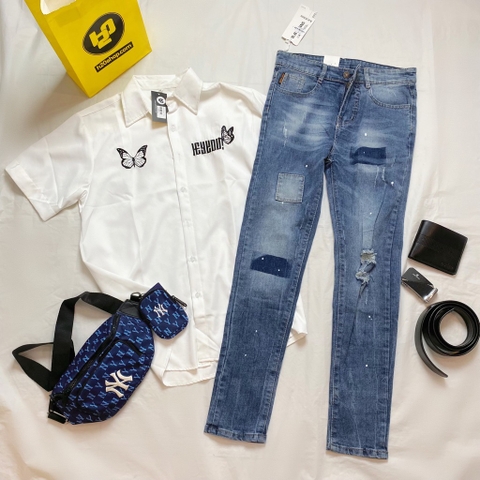 Jean nam kiểu - Xanh