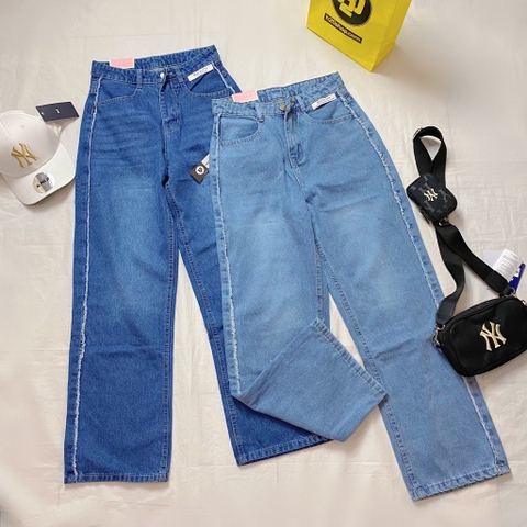 Jean ống suông sọc rách