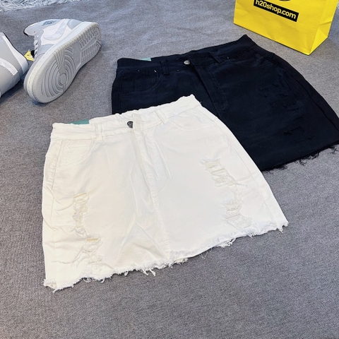 Chân váy jeans rách