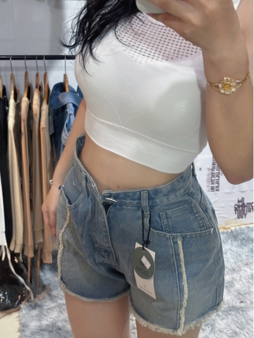 Quần short jean rách 2 bên