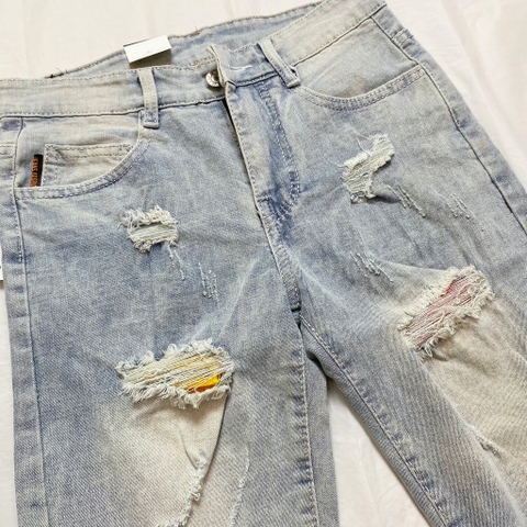 Short jean nam rách Supermi - Xanh nhạt