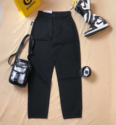 Jean baggy đen trơn