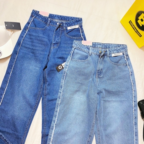 Jean ống suông sọc rách