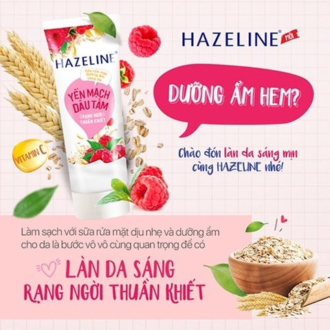 Sữa rửa mặt Hazeline yến mạch dâu tằm tuýp 50g