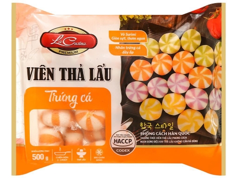 Viên thả lẩu trứng cá Lacusina 500g