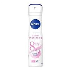 Xịt khử mùi Nivea Extra Brightening chai 150ml