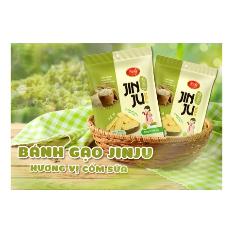 Bánh gạo Richy JinJu vị cốm sữa 145gram