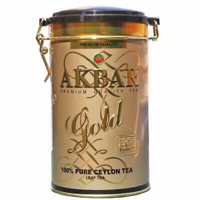 Trà đen Akbar Gold Sri Lanka hộp thiếc 225g
