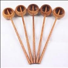 Muôi múc rượu gỗ dừa tròn nông