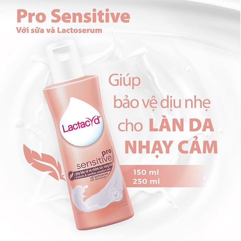 Dung dịch vệ sinh phụ nữ Lactacyd Pro Sensitive chai 250ml