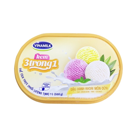Kem Đậu xanh, khoai môn, dừa Vinamilk 1L