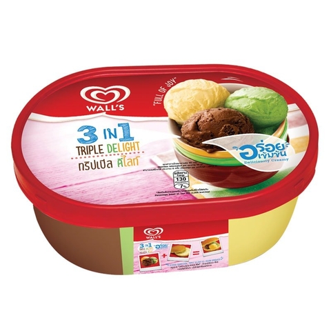 Kem walls 3 in 1 chanh vani socola hộp 430g