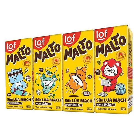 Sữa lúa mạch MALTO hương socola hộp 180ml