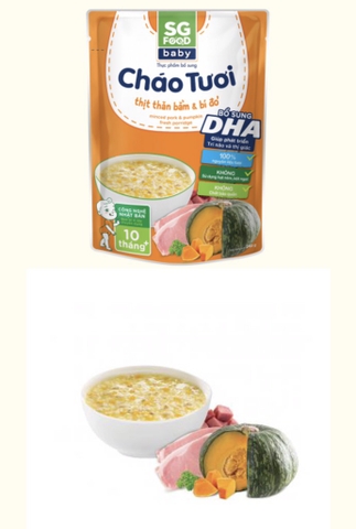 Cháo tươi thịt bằm bí đỏ Minh Trung 365g