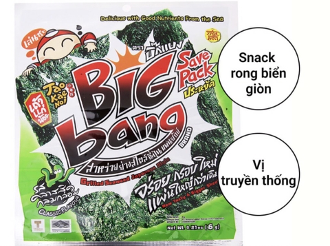 Rong biển sấy BigBang TaoKaeNoi vị truyền thống 6gram