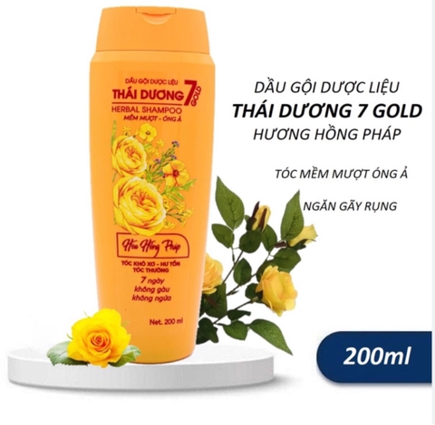 Dầu gội dược liệu Thái Dương 7 chai vàng 200ml ( ko gàu, ko ngứa )