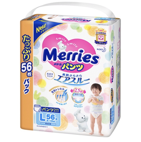 Tã quần Merries Nhật Bản size L 56M