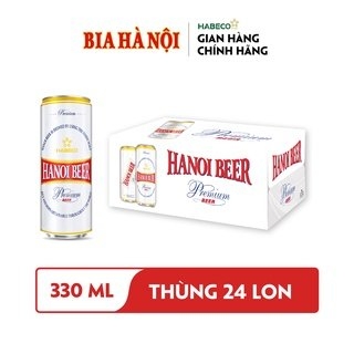 Bia Habeco Premium lon trắng cao 330ml