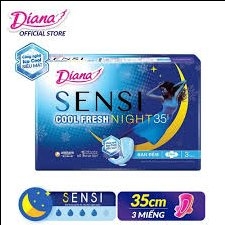 Băng vệ sinh Diana Cool Fresh ban đêm + KM 35cm cánh 3M