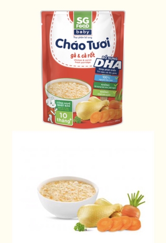 Cháo tươi Saigon Food vị gà và cà rốt 240g