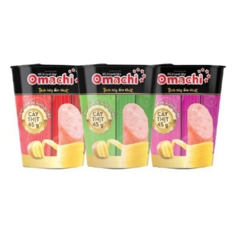 Mì ly omachi sườn hầm ngũ quả có cây thịt 116g
