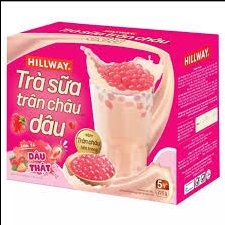 Trà sữa trân châu Hillway vị dâu 225g 5 ly