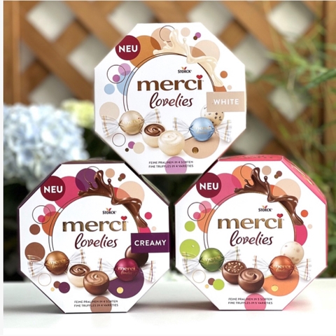 Socola Merci LOVELIES White mix 4 vị nhân hộp 185g