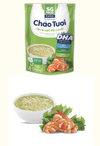 Cháo tươi SÀI GÒN Food vị tôm, rau ngót nhật cà rốt