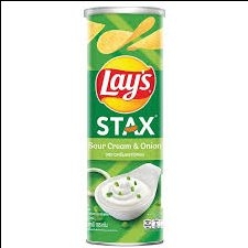 Bim bim ống Lay’s Stax  vị kem chua và hành tây 105g