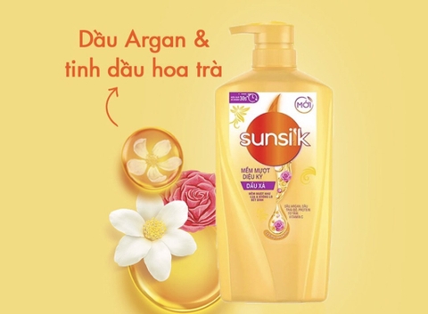 Dầu gội Sunsilk mềm mượt diệu kì chai 650g ( vàng)