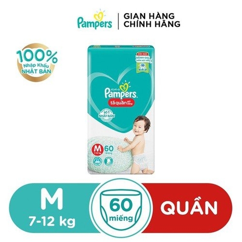 Tã quần Pampers size M ( 60 miếng )