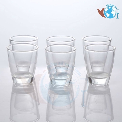 Chén thủy tinh uống rượu tròn nhỏ bộ 12