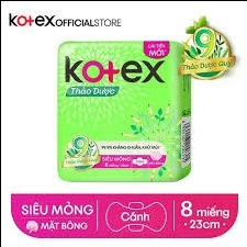 Băng vệ sinh Kotex thảo dược kháng khuẩn khử mùi siêu mỏng cánh 8M