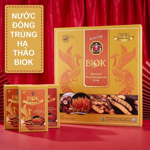 Hộp sâm ngâm đông trùng hạ thảo và táo đỏ BIOK Dongchoonghacho 30pcs