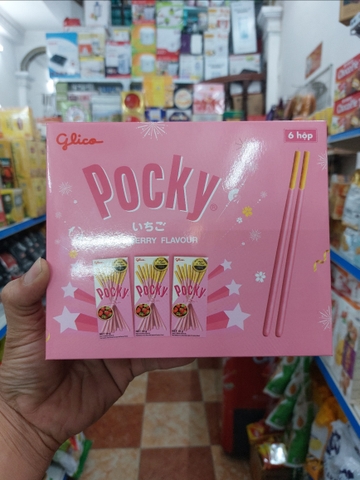 Bánh que pocky kem dâu set 6 hộp mini 114gram