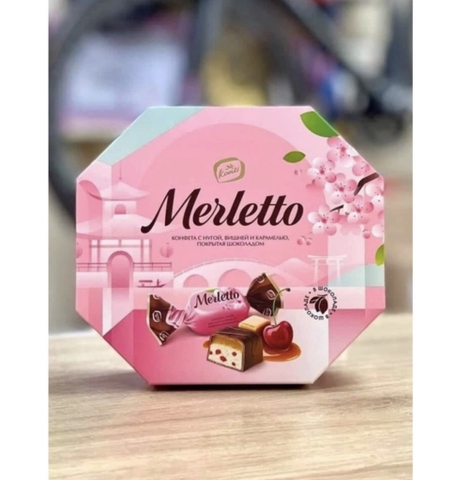 Socola nhân mứt cherry caramel Merletto Konti hộp 150g