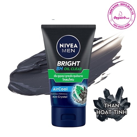 Sữa rửa mặt Nivea Men than hoạt tính sạch sâu ( dành cho da dầu nhiều) tuýp 100g