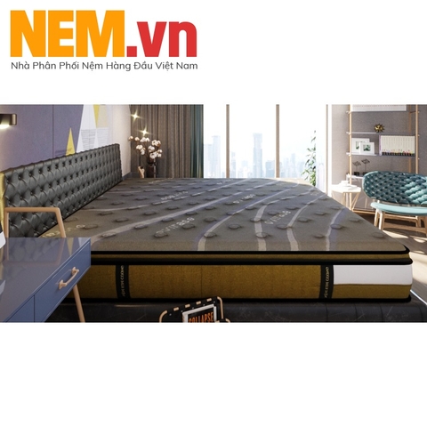 Nệm Lò Xo Túi Độc Lập Lót Topper Cao Su 5 Vùng Kim Cương - Eucoil Basic